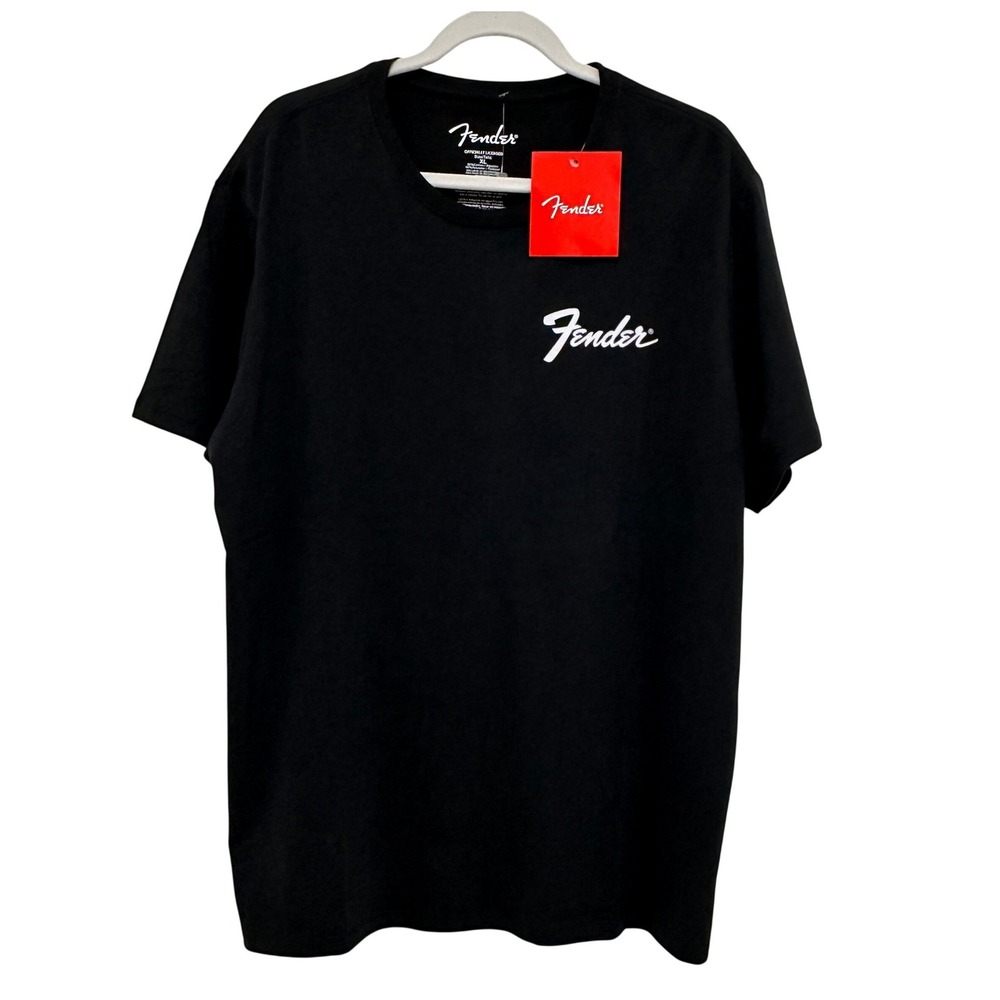 Fender Graphic Tee Mens XL Black New Officially Licensed Logo T-Shirt - Picture 2 of 6